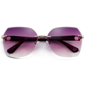ZENOTTIC Rimless Butterfly Polarized Sunglasses  Brand Designer Oversize Gradient Sun Glasses Female UV400 Shade Eyewear
