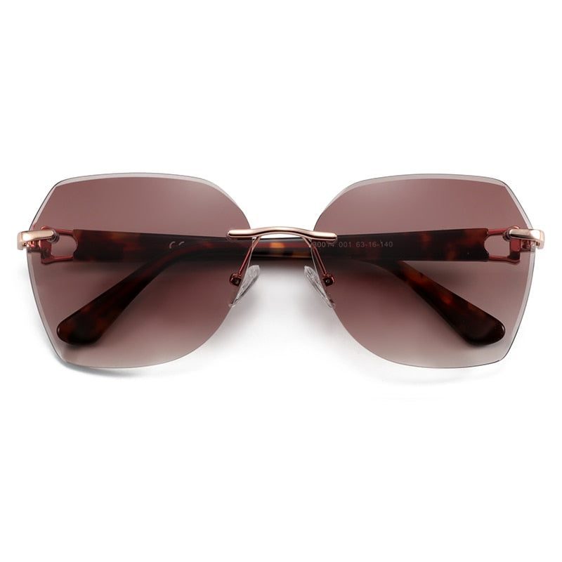 ZENOTTIC Rimless Butterfly Polarized Sunglasses  Brand Designer Oversize Gradient Sun Glasses Female UV400 Shade Eyewear
