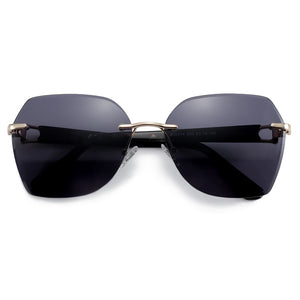 ZENOTTIC Rimless Butterfly Polarized Sunglasses  Brand Designer Oversize Gradient Sun Glasses Female UV400 Shade Eyewear