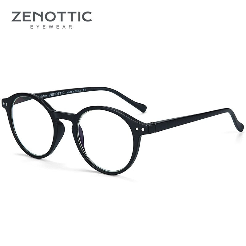 ZENOTTIC Round Frame Reading Glasses For Men Women Computer Optical Eyeglasses Hyperopia Anti Blue Light Reading Glasses Eyewear