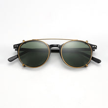 Load image into Gallery viewer, ZENOTTIC Steampunk Round Clip on Sunglasses Men Women Double Layer Removable Lens Acetate UV400 Polarized Sun Glasses with Box
