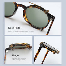 Load image into Gallery viewer, ZENOTTIC Steampunk Round Clip on Sunglasses Men Women Double Layer Removable Lens Acetate UV400 Polarized Sun Glasses with Box