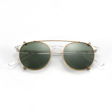 Load image into Gallery viewer, ZENOTTIC Steampunk Round Clip on Sunglasses Men Women Double Layer Removable Lens Acetate UV400 Polarized Sun Glasses with Box
