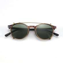 Load image into Gallery viewer, ZENOTTIC Steampunk Round Clip on Sunglasses Men Women Double Layer Removable Lens Acetate UV400 Polarized Sun Glasses with Box