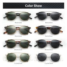 Load image into Gallery viewer, ZENOTTIC Steampunk Round Clip on Sunglasses Men Women Double Layer Removable Lens Acetate UV400 Polarized Sun Glasses with Box