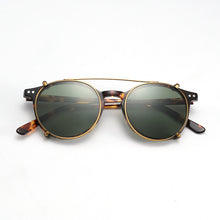 Load image into Gallery viewer, ZENOTTIC Steampunk Round Clip on Sunglasses Men Women Double Layer Removable Lens Acetate UV400 Polarized Sun Glasses with Box