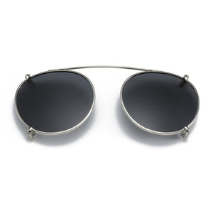 ZENOTTIC Steampunk Round Clip on Sunglasses Men Women Double Layer Removable Lens Acetate UV400 Polarized Sun Glasses with Box