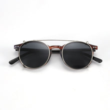 Load image into Gallery viewer, ZENOTTIC Steampunk Round Clip on Sunglasses Men Women Double Layer Removable Lens Acetate UV400 Polarized Sun Glasses with Box