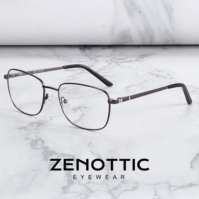 ZENOTTIC Titanium Alloy Glasses Frame Men Square Myopia Prescription Eyeglasses Frames Business Style Optical Korean Eyewear