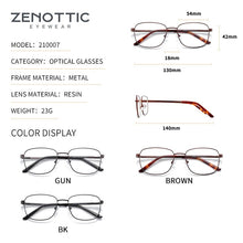 Load image into Gallery viewer, ZENOTTIC Titanium Alloy Glasses Frame Men Square Myopia Prescription Eyeglasses Frames Business Style Optical Korean Eyewear