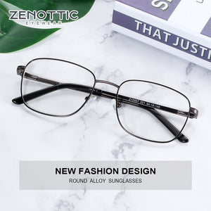 ZENOTTIC Titanium Alloy Glasses Frame Men Square Myopia Prescription Eyeglasses Frames Business Style Optical Korean Eyewear