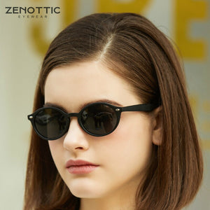 ZENOTTIC Vintage 90s Skinny Polarized Sunglasses Men TR90 Oval Small Tiny Frame Polarized UV400 Driving Goggle Sun Glasses