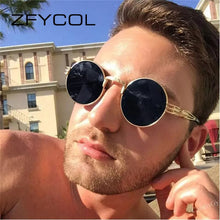 Load image into Gallery viewer, ZFYCOL Brand Gothic Steampunk Sunglasses Men Women Brand Designer Vintage Round Glasses Driving Goggle UV400
