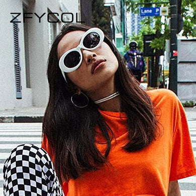 ZFYCOL Brand Small Sunglasses Women Oval Sun Glasses Men Vintage Black Pink Eyewear Ladies Traveling Style UV400 Goggles
