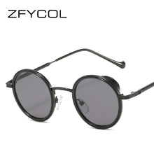 Load image into Gallery viewer, ZFYCOL Brand Steampunk Sunglasses Retro Men&#39;s Brand Designer Round Punk Eyewear Gothic Style Products Women UV400 Sunglasses