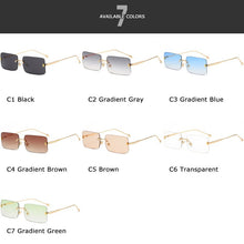 Load image into Gallery viewer, ZFYCOL Rimless Sunglasses Women 2023 Rectangle Steampunk Sun Glasses Vintage Square Glasses Men Eyewear UV400 Oculos