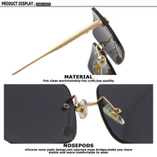 Load image into Gallery viewer, ZFYCOL Rimless Sunglasses Women 2023 Rectangle Steampunk Sun Glasses Vintage Square Glasses Men Eyewear UV400 Oculos