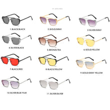 Load image into Gallery viewer, ZFYCOL Metal Steampunk Sunglasses Ladies UV400 Oversize Square Gothic Driving Yellow Sun Glasses For Men 2023 Shades Female