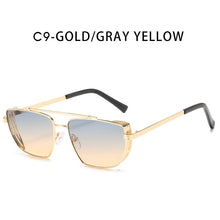 Load image into Gallery viewer, ZFYCOL Metal Steampunk Sunglasses Ladies UV400 Oversize Square Gothic Driving Yellow Sun Glasses For Men 2023 Shades Female