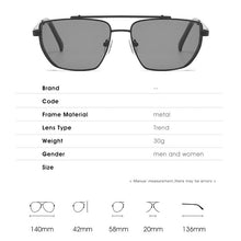 Load image into Gallery viewer, ZFYCOL Metal Steampunk Sunglasses Ladies UV400 Oversize Square Gothic Driving Yellow Sun Glasses For Men 2023 Shades Female