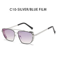 Load image into Gallery viewer, ZFYCOL Metal Steampunk Sunglasses Ladies UV400 Oversize Square Gothic Driving Yellow Sun Glasses For Men 2023 Shades Female