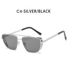 Load image into Gallery viewer, ZFYCOL Metal Steampunk Sunglasses Ladies UV400 Oversize Square Gothic Driving Yellow Sun Glasses For Men 2023 Shades Female
