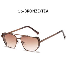 Load image into Gallery viewer, ZFYCOL Metal Steampunk Sunglasses Ladies UV400 Oversize Square Gothic Driving Yellow Sun Glasses For Men 2023 Shades Female