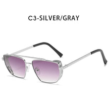 Load image into Gallery viewer, ZFYCOL Metal Steampunk Sunglasses Ladies UV400 Oversize Square Gothic Driving Yellow Sun Glasses For Men 2023 Shades Female