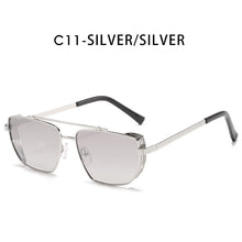 Load image into Gallery viewer, ZFYCOL Metal Steampunk Sunglasses Ladies UV400 Oversize Square Gothic Driving Yellow Sun Glasses For Men 2023 Shades Female