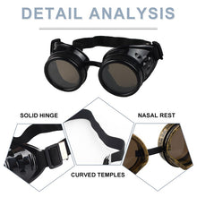 Load image into Gallery viewer, ZFYCOL  Sunglasses Vintage Style Steampunk Goggles Welding Gothic Glasses Cosplay Glasses 2023 Brand Designer