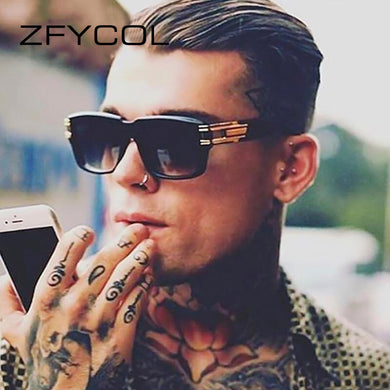 ZFYCOL Retro Square Sunglasses Men  Brand Oversized Women Sunglasses Glasses Car Driving Sunglasses UV400 Oculos