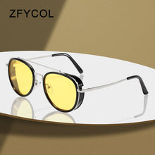 Load image into Gallery viewer, ZFYCOL Round Metal Steampunk Sunglasses Women 2023  Men Driving Sun Glasses Mirror UV400 zonnebril dames Eyewear
