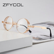 Load image into Gallery viewer, ZFYCOL Round Metal Sunglasses Steampunk Men Women Glasses Brand Designer Vintage Sunglasses Car Driving Glasses UV400