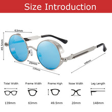 Load image into Gallery viewer, ZFYCOL Round Metal Sunglasses Steampunk Men Women Glasses Brand Designer Vintage Sunglasses Car Driving Glasses UV400