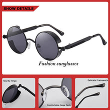 Load image into Gallery viewer, ZFYCOL Round Metal Sunglasses Steampunk Men Women Glasses Brand Designer Vintage Sunglasses Car Driving Glasses UV400