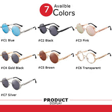 Load image into Gallery viewer, ZFYCOL Round Metal Sunglasses Steampunk Men Women Glasses Brand Designer Vintage Sunglasses Car Driving Glasses UV400