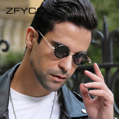 ZFYCOL Vintage Round Small Sun Glasses For Men  Designer Mirror Sunglasses Women 2023  Gothic Shades Female