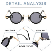 Load image into Gallery viewer, ZFYCOL Vintage Round Small Sun Glasses For Men  Designer Mirror Sunglasses Women 2023  Gothic Shades Female