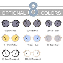 Load image into Gallery viewer, ZFYCOL Vintage Steampunk Sunglasses Women Round Men Sunglasses Brand Designer Metal Carving Sun Glasses Male Oculos De Sol UV400