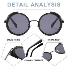 Load image into Gallery viewer, ZFYCOL Vintage Steampunk Sunglasses Women Round Men Sunglasses Brand Designer Metal Carving Sun Glasses Male Oculos De Sol UV400