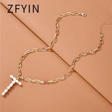 Carica l&#39;immagine nel visualizzatore di Gallery, ZFYIN 2020 New Trendy Jewelry Fresh Water Pearl Alphabet Letters Initials  Pendant Necklaces for Women
