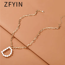 Carica l&#39;immagine nel visualizzatore di Gallery, ZFYIN 2020 New Trendy Jewelry Fresh Water Pearl Alphabet Letters Initials  Pendant Necklaces for Women