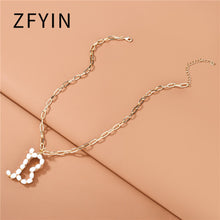 Carica l&#39;immagine nel visualizzatore di Gallery, ZFYIN 2020 New Trendy Jewelry Fresh Water Pearl Alphabet Letters Initials  Pendant Necklaces for Women