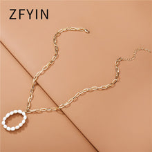 Carica l&#39;immagine nel visualizzatore di Gallery, ZFYIN 2020 New Trendy Jewelry Fresh Water Pearl Alphabet Letters Initials  Pendant Necklaces for Women