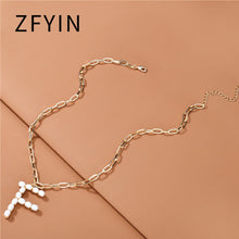 Carica l&#39;immagine nel visualizzatore di Gallery, ZFYIN 2020 New Trendy Jewelry Fresh Water Pearl Alphabet Letters Initials  Pendant Necklaces for Women