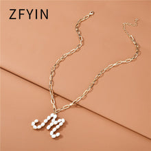 Carica l&#39;immagine nel visualizzatore di Gallery, ZFYIN 2020 New Trendy Jewelry Fresh Water Pearl Alphabet Letters Initials  Pendant Necklaces for Women