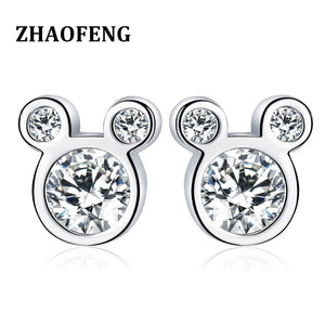 fashion earrings bear jewelry silver statement aesthetic brincos de festa gifts for women cute pendientes plata stud