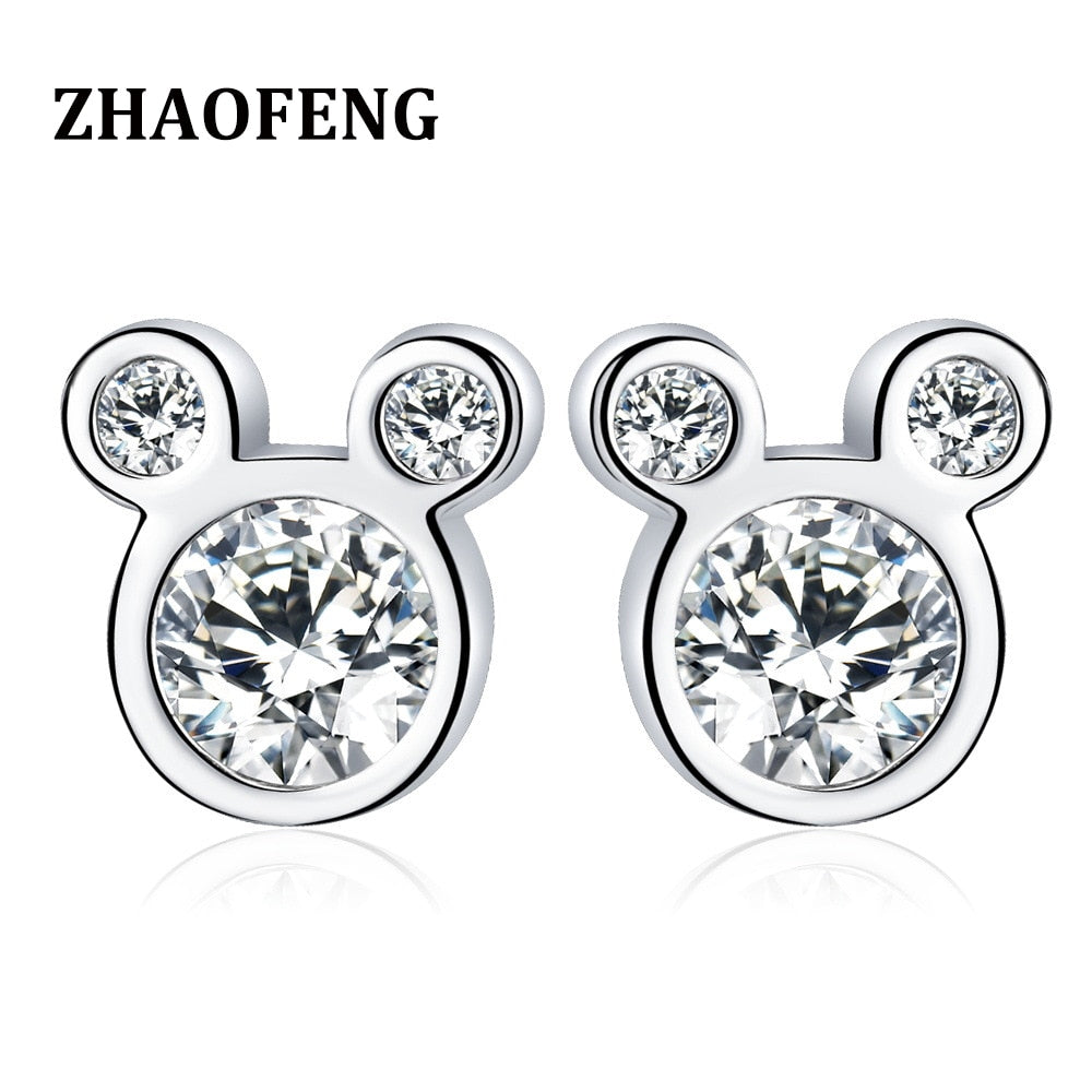 fashion earrings bear jewelry silver statement aesthetic brincos de festa gifts for women cute pendientes plata stud