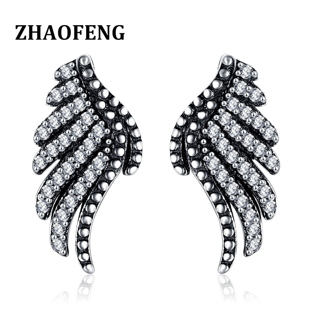 stud earrings black boho statement aesthetic luxury brincos de festa angel wings fashion gifts for women oorbellen