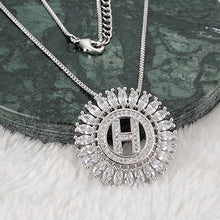 Load image into Gallery viewer, Fashion Design Gift Initials Letter Pendant Necklace Rare Trapezoidal Copper Cubic Zirconia High Quality Jewelry for Women
